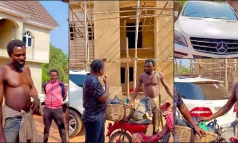 Meet palm wine tapper who owns two houses and Benz. scaled