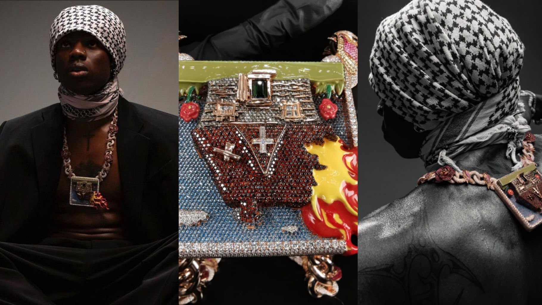 Rema unveils his ‘Raves & Roses’ customised Pendant worth over 200M, Nigerians reacts