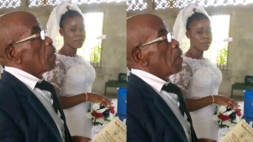 “Money stops nonsense” Nigerians reacts as 80-year-old Lagos money mogul ties the knot with his 19-year-old bride